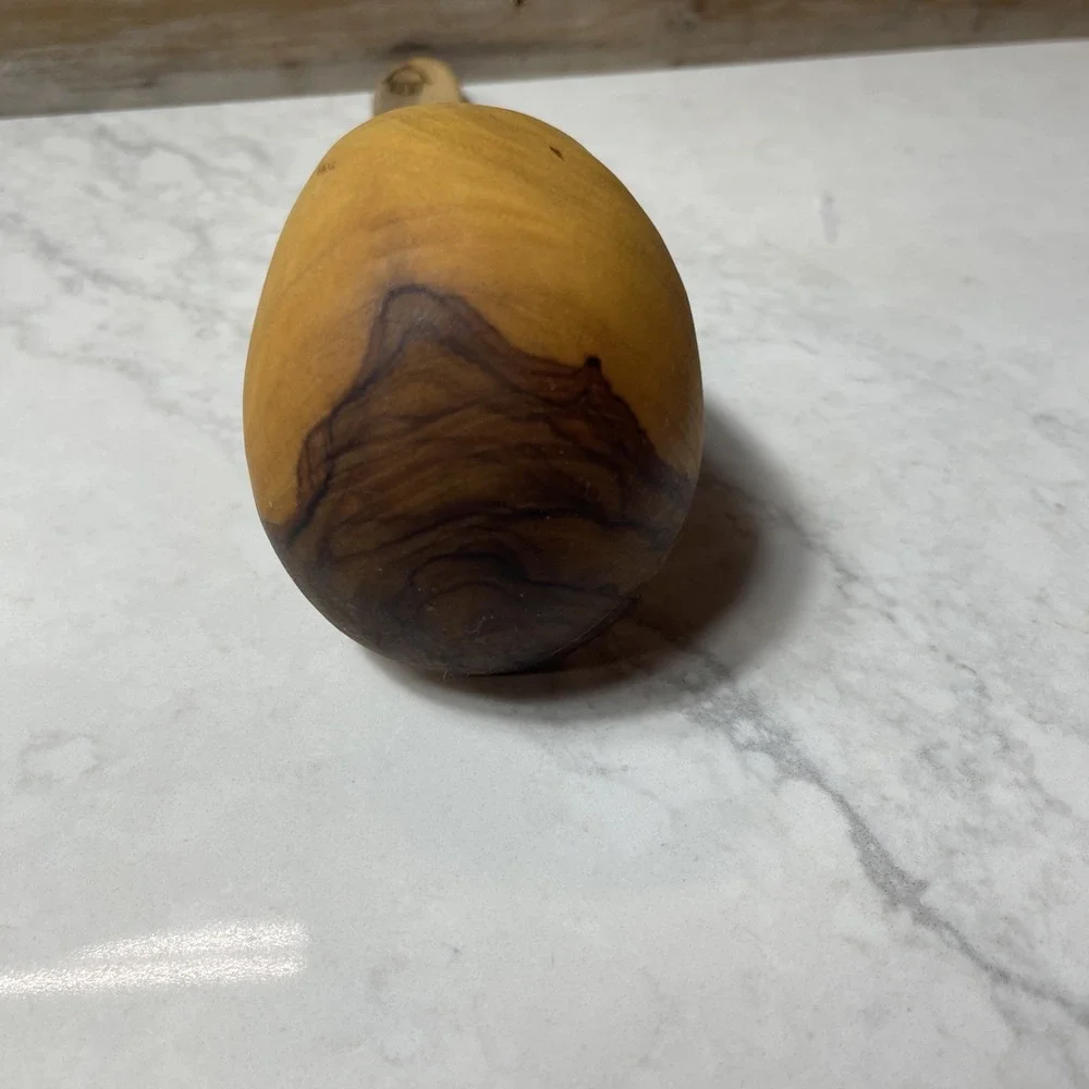 Olive Wood Ladle 12in Handcrafted Serving Utensil Rustic